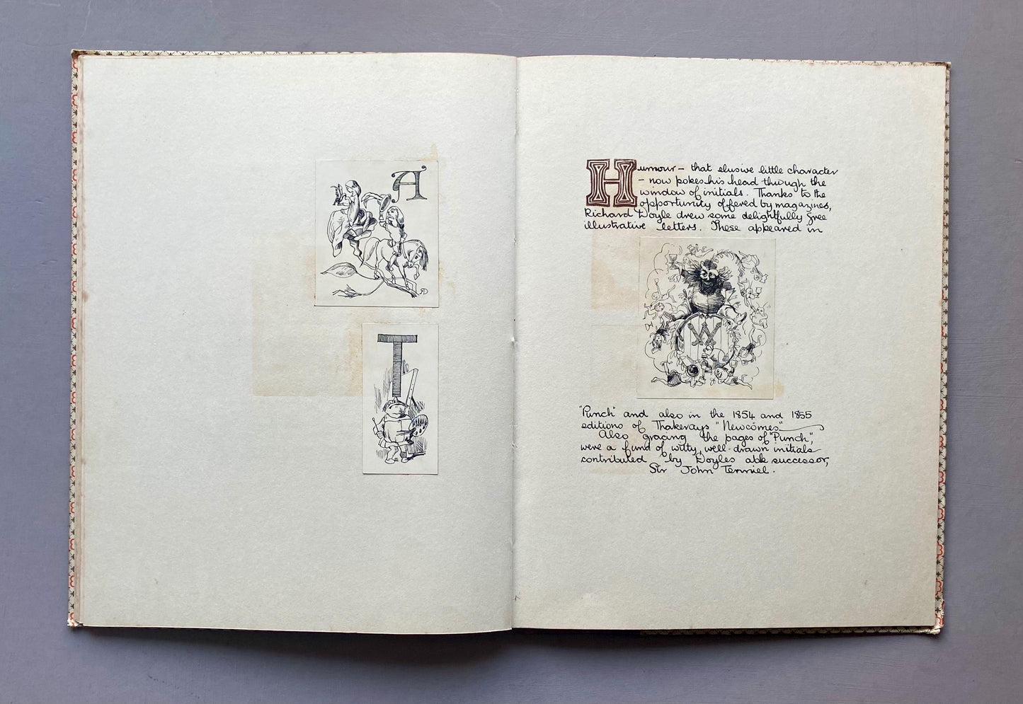 The Decline of The Decorative Initial Letter. An Entirely Handmade Book. Published by The Barleycorn Press in 1954. 33.5 x 25.5 cms.