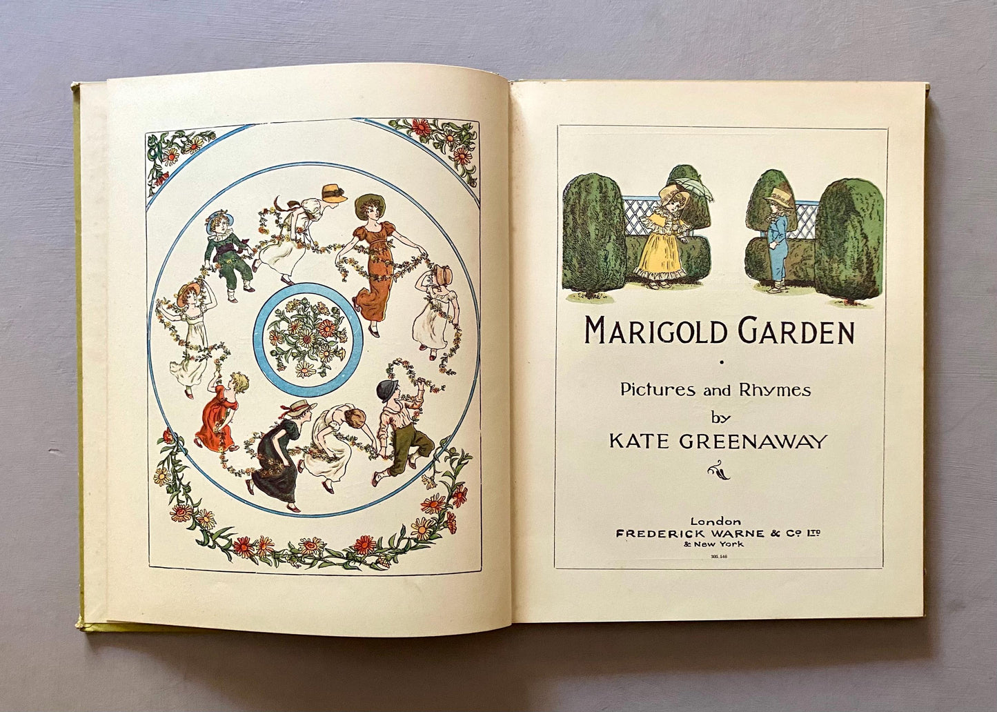 Marigold Garden. Pictures and Rhymes byayay Kate Greenaway. Published by Frederick Warne. Circa 1900.