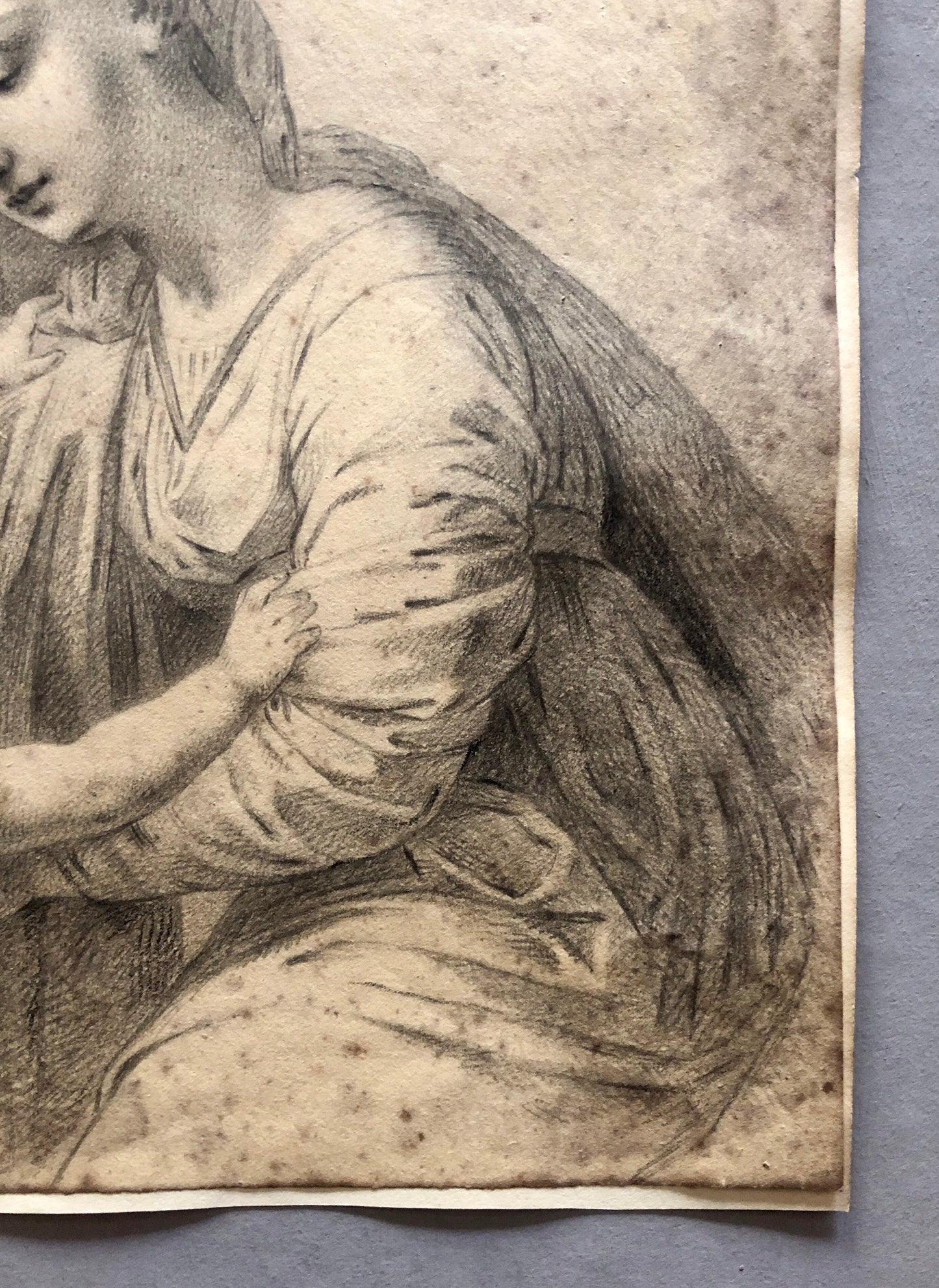 The Madonna and Child. An 18th Century Pencil Drawing. Size: 23.5 x 19.5 cms.